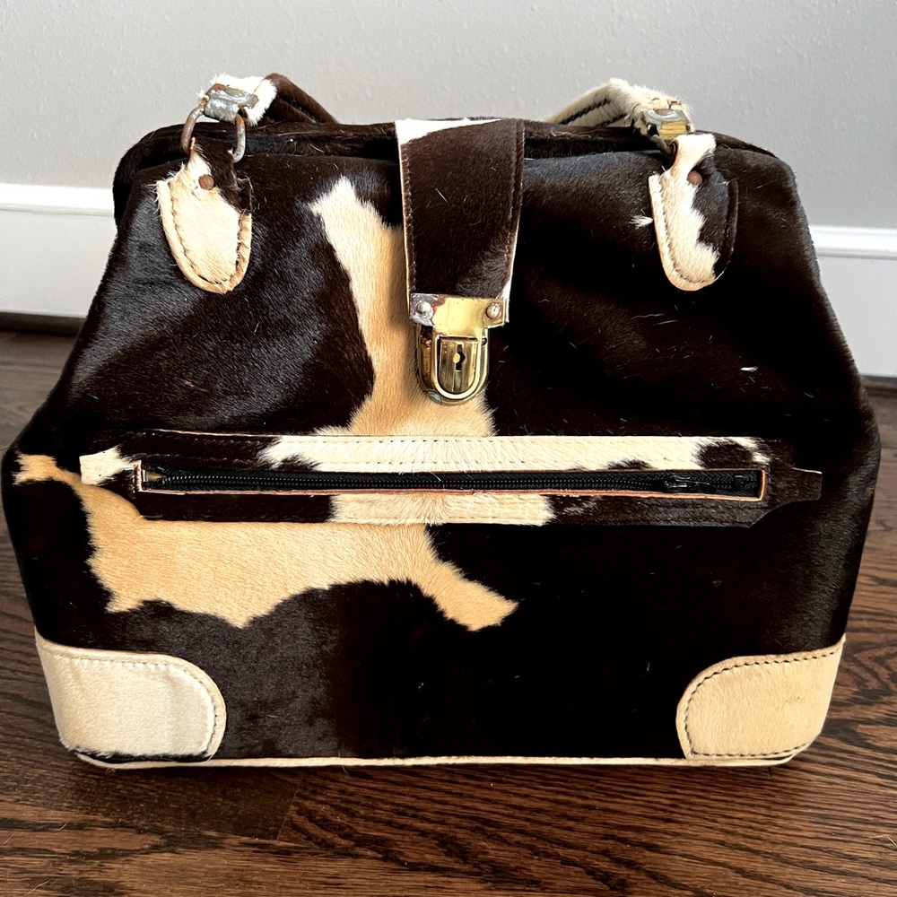Rodeo Doctor Bag, Genuin Cow Hide Leather vintage with protective cover